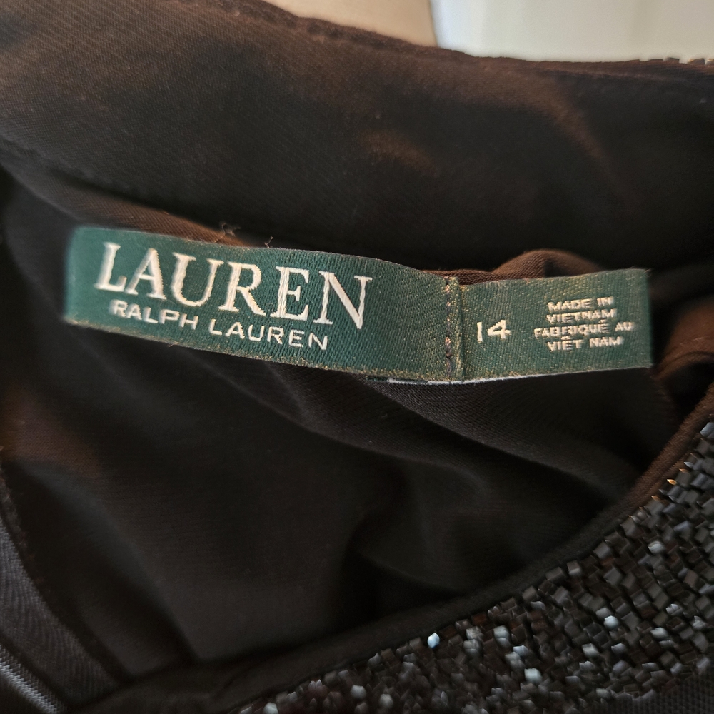 Lauren Ralph Lauren Black Maxi Dress with Beaded Neckline - Picture 8 of 9